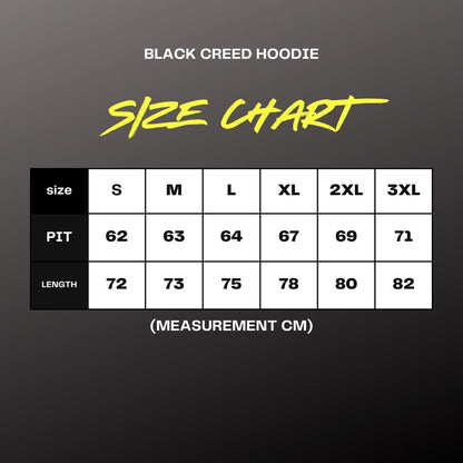 Black Creed Hoodies 330gsm-Susano 7 Years Collection 2024