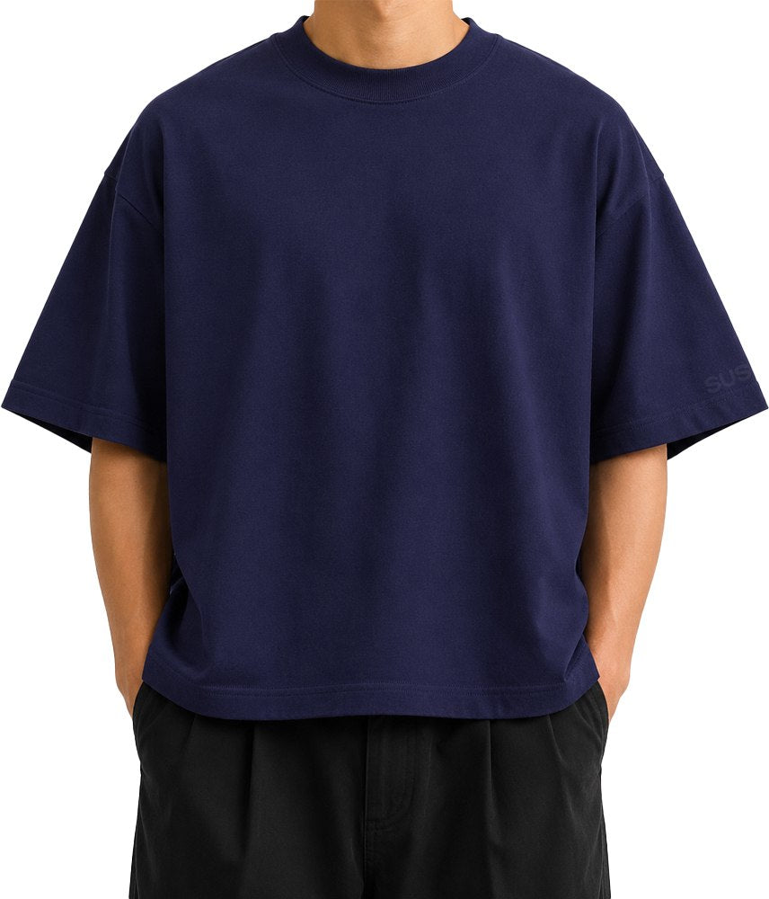 (NEW) Blank Tee Susano Shirt Navy Blue