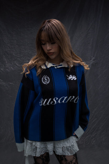 (NEW) BLUE BLACK KNITWEAR JERSEY