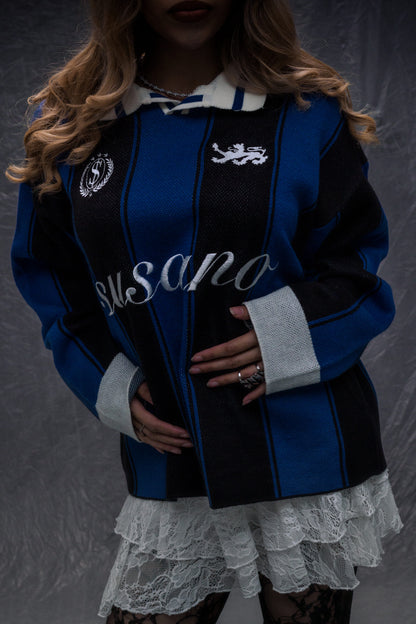 (NEW) BLUE BLACK KNITWEAR JERSEY
