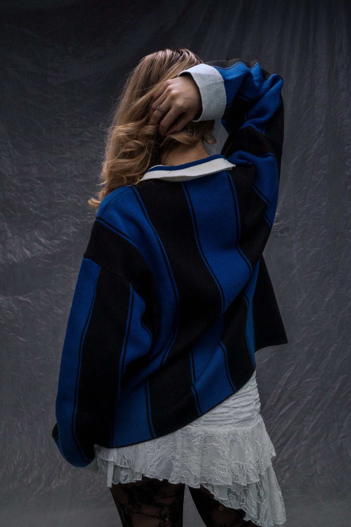 (NEW) BLUE BLACK KNITWEAR JERSEY