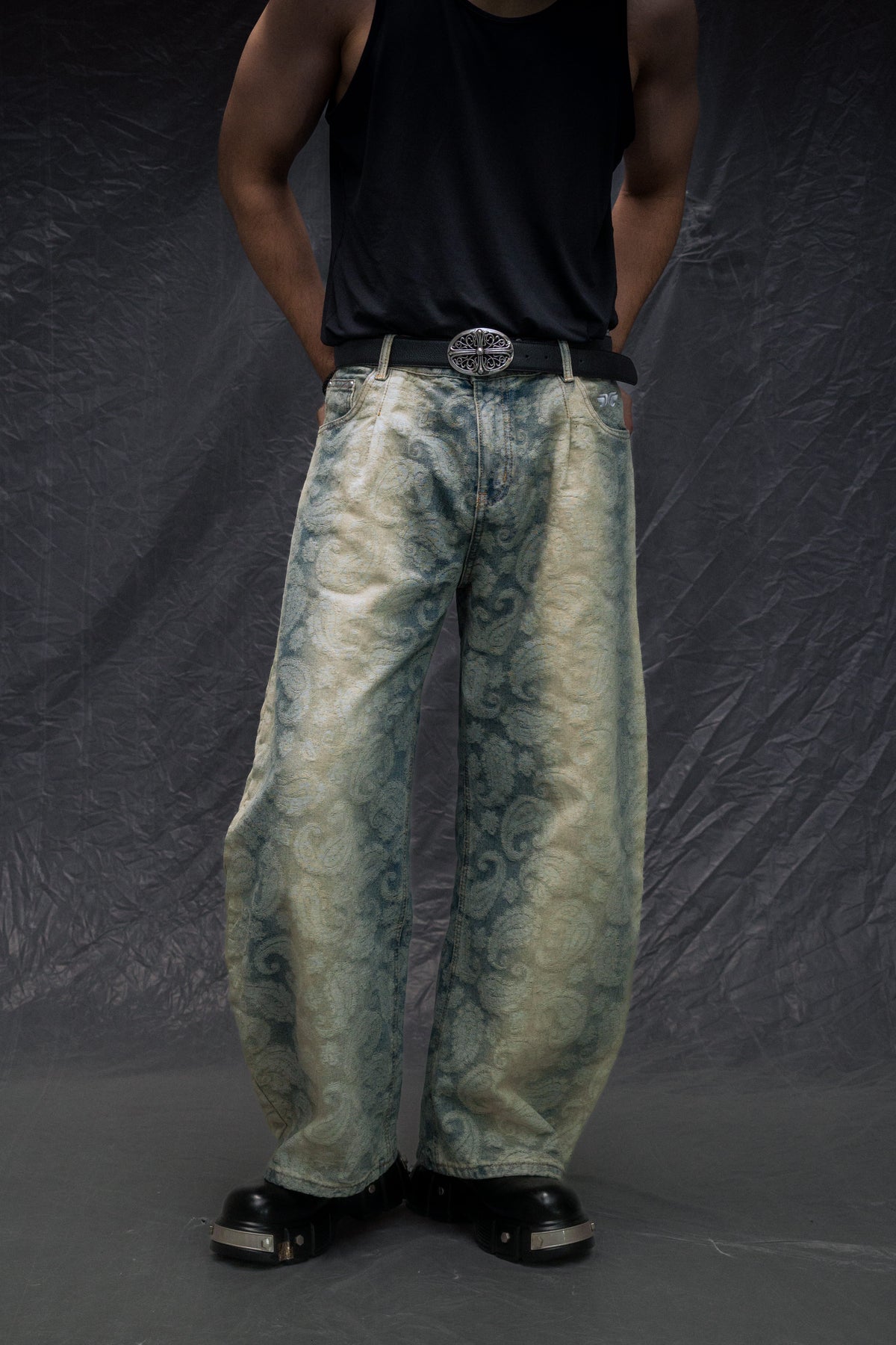 Paisley Jacquard Denim Jeans