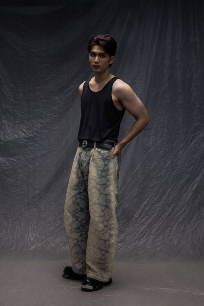 Paisley Jacquard Denim Jeans