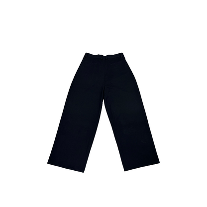 Deep Black Arch-Leg Trousers