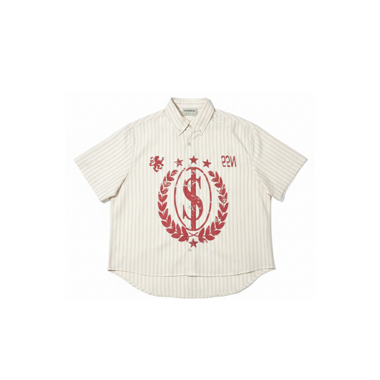 Pinstripe League Shirt Peach