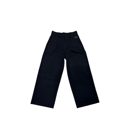 Deep Black Arch-Leg Trousers