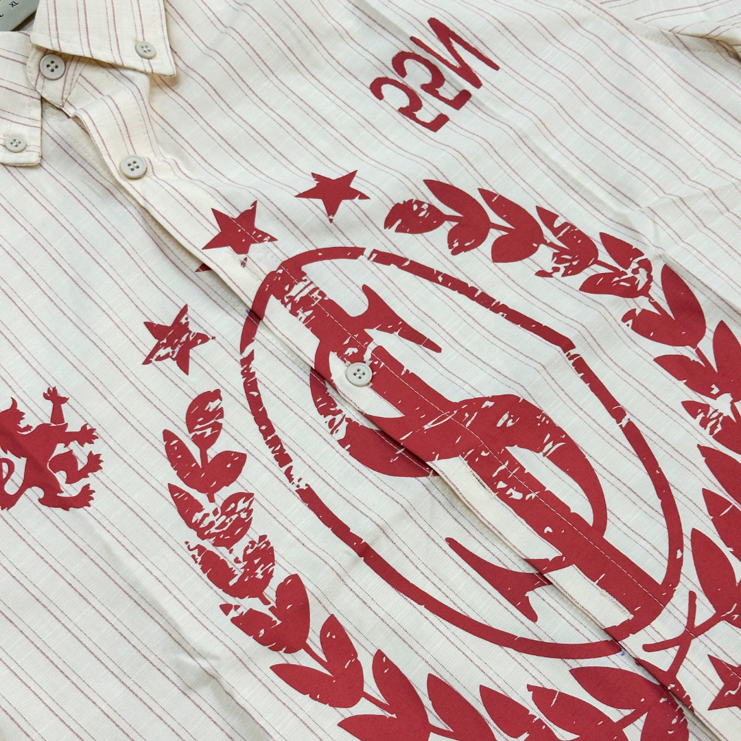 Pinstripe League Shirt Peach
